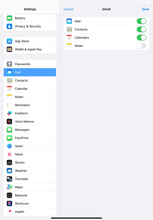 If this screen is displayed, you email account has been recognised and set up automatically. Follow the instructions on the screen to key in more information and finish setting up your tablet.