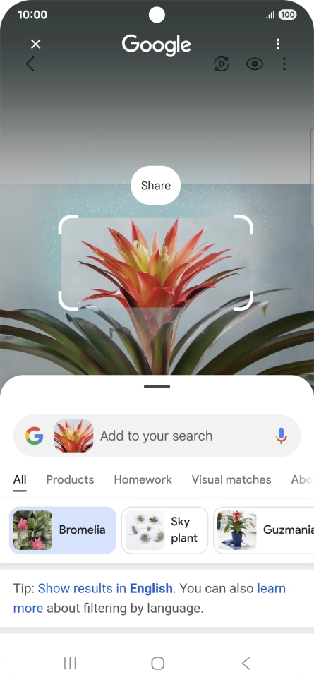Follow the instructions on the screen to use the search results.