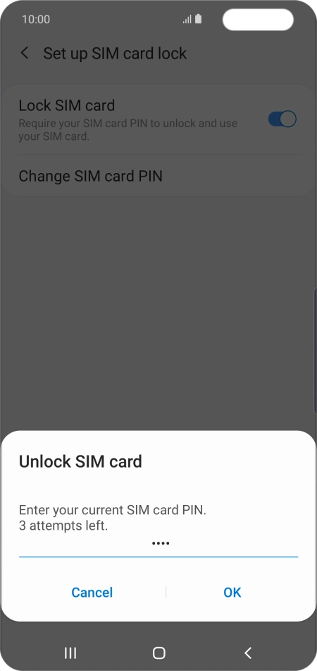Key in your PIN and press OK. The default PIN is 1111.