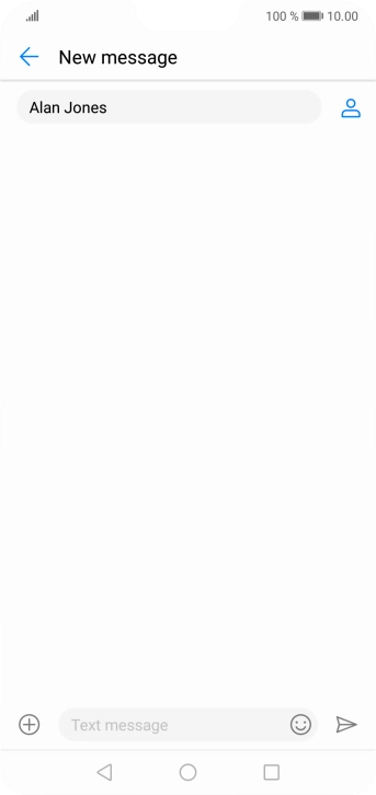 Press the text input field and write the text for your MMS.