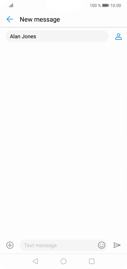 Press the text input field and write the text for your SMS.