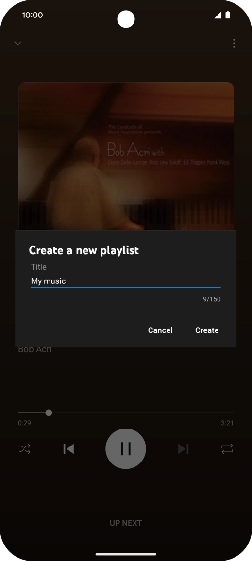 Key in a name for the playlist and press Create.