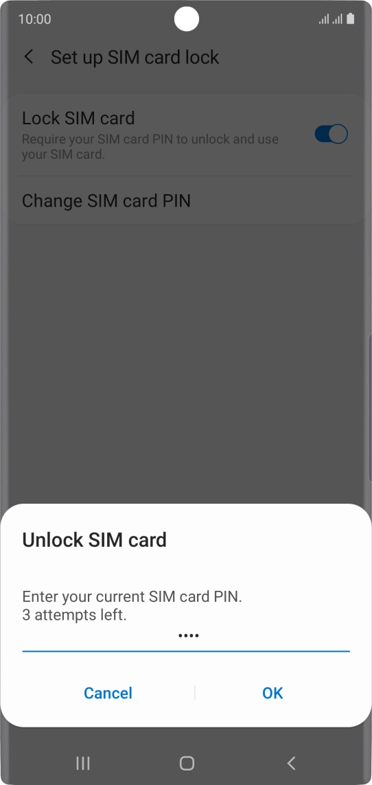 Key in your PIN and press OK. The default PIN is 1111.
