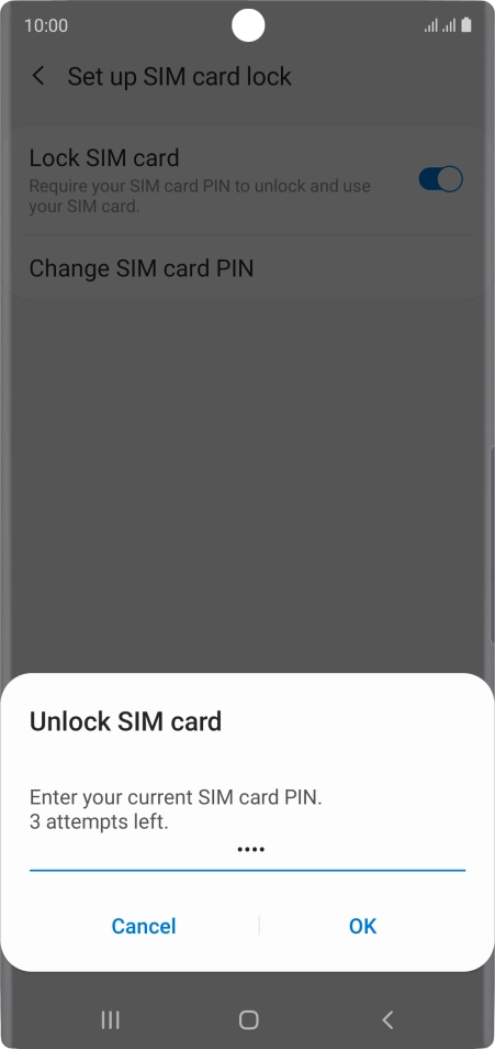 Key in your PIN and press OK. The default PIN is 1111.
