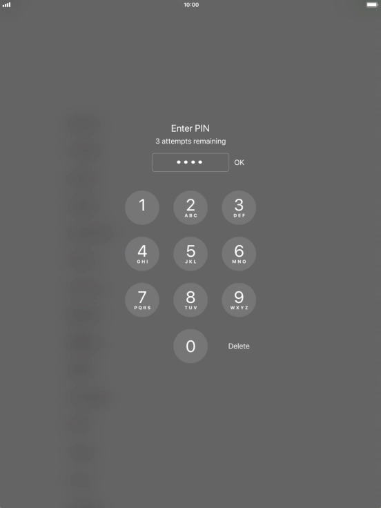 Key in your PIN and press OK. The default PIN is 1111.