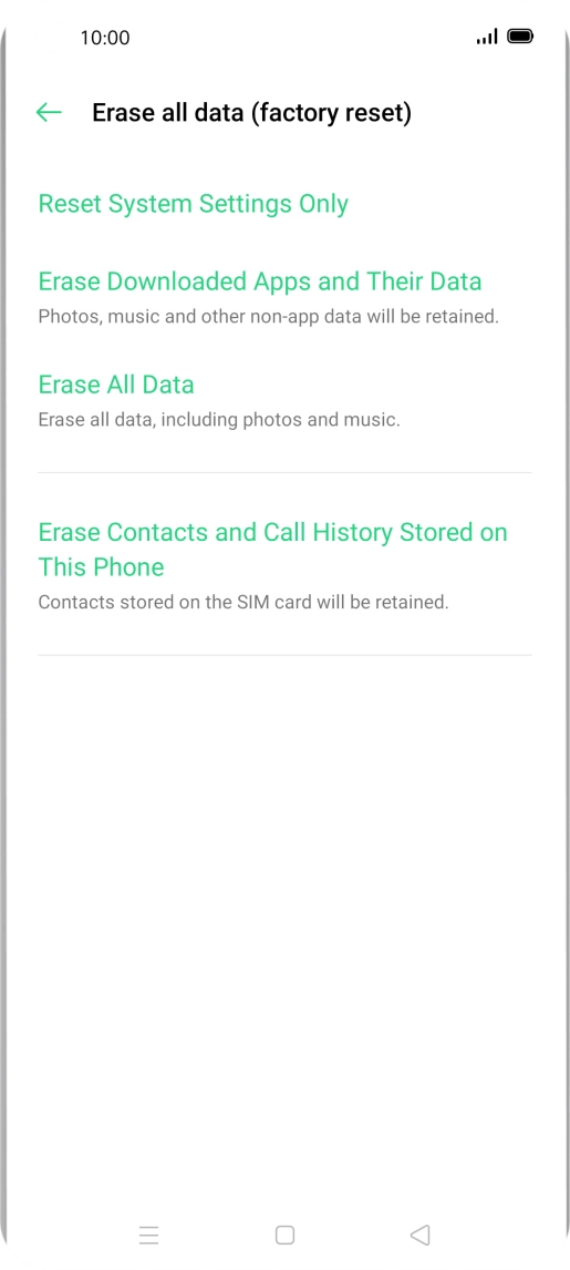 Press Erase All Data.