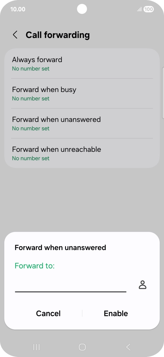 Key in +447953222222 and press Enable.
