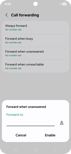 Key in +447953222222 and press Enable.