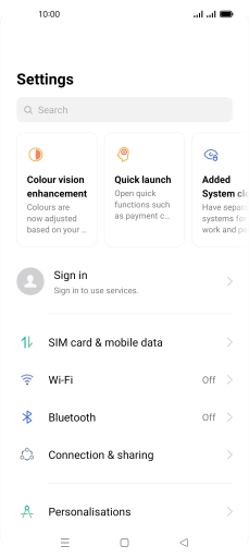 Press SIM card & mobile data.