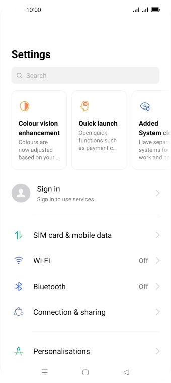 Press SIM card & mobile data.