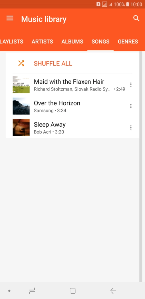 Press the required audio file.