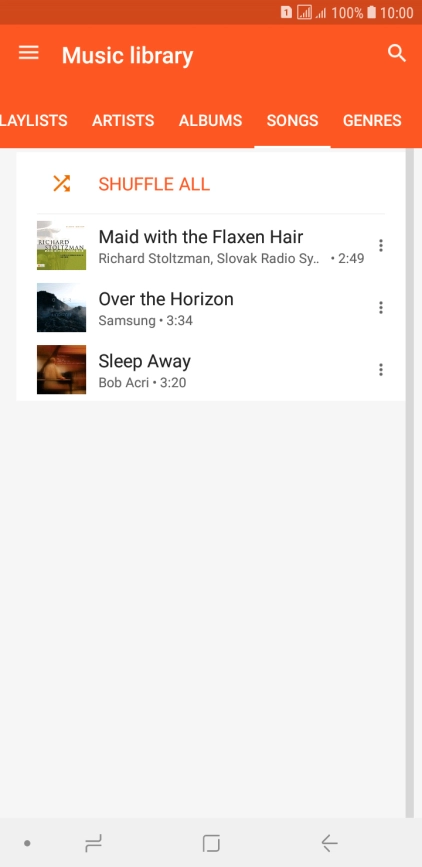 Press the required audio file.
