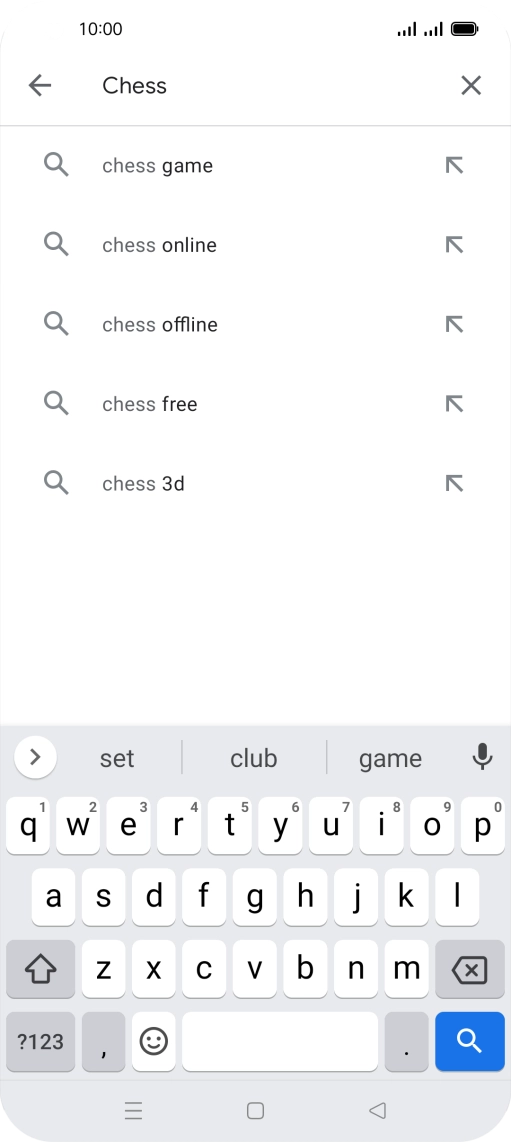 Key in the name or subject of the required app and press the search icon.