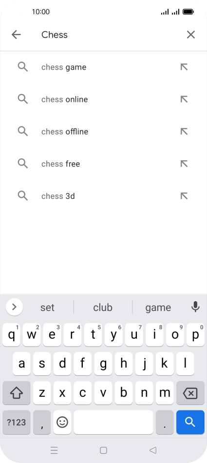 Key in the name or subject of the required app and press the search icon.