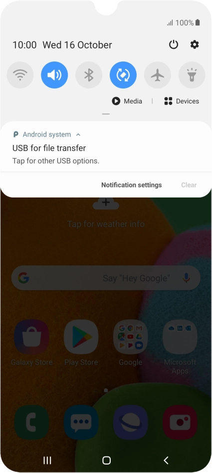 Press Tap for other USB options..