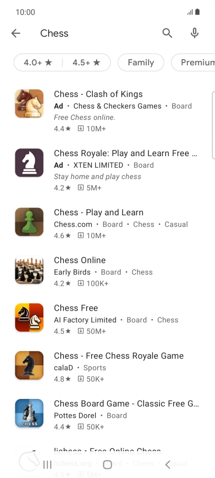 Press the required app.