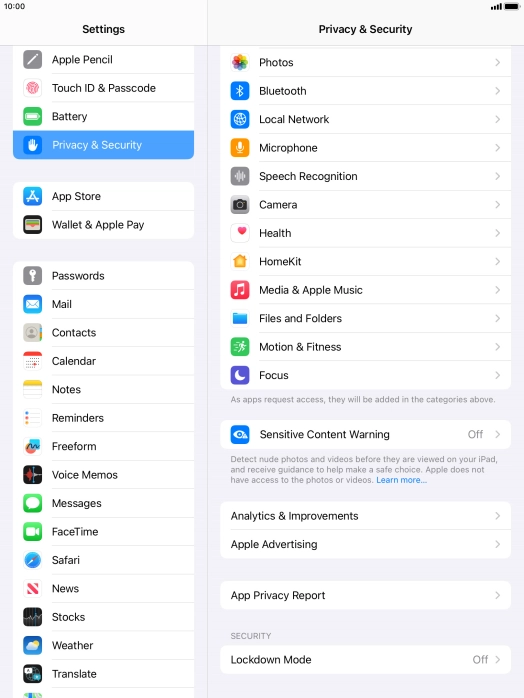 Press App Privacy Report.