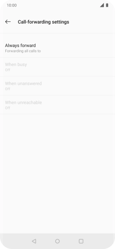 Press the required divert type.