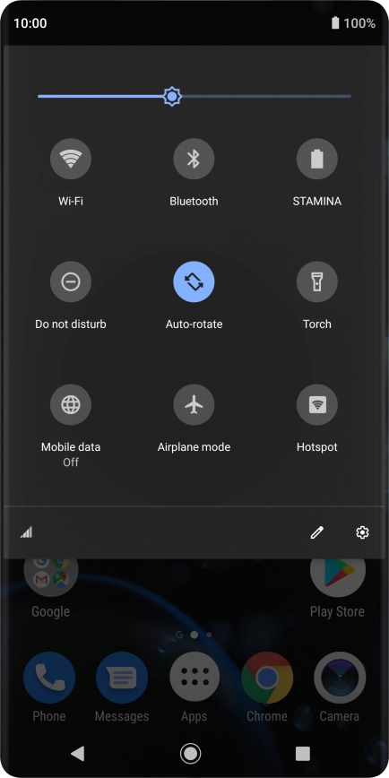 Press the settings icon.