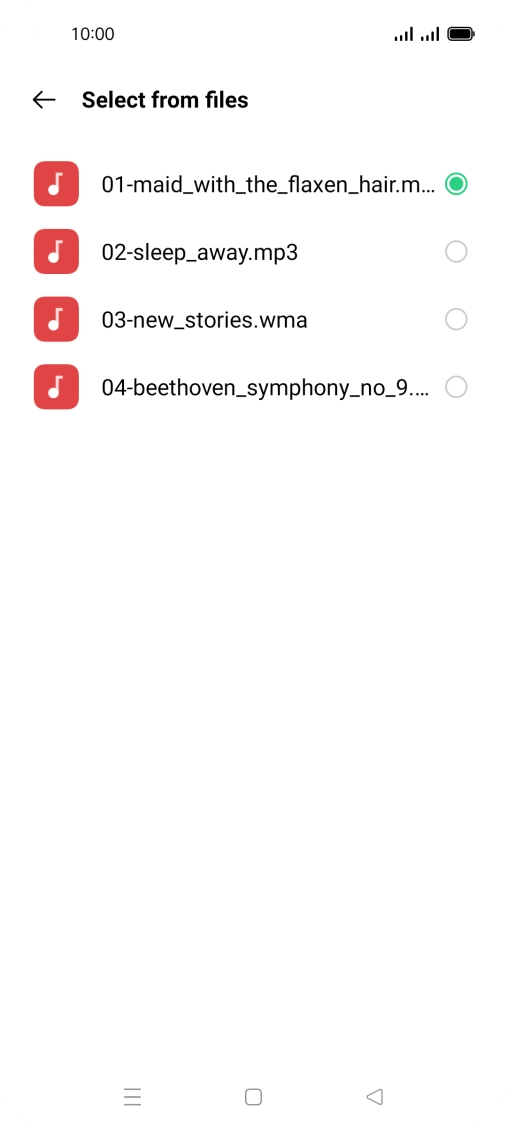 Once you've found a ring tone you like, press the Return key.