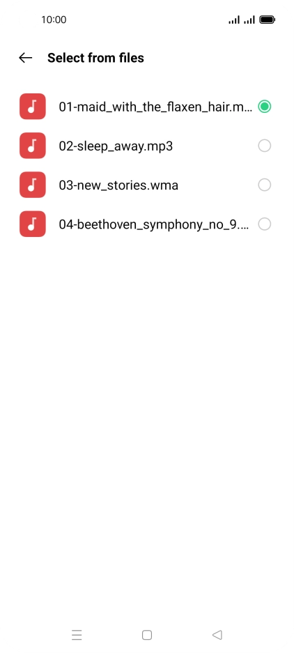 Once you've found a ring tone you like, press the Return key.