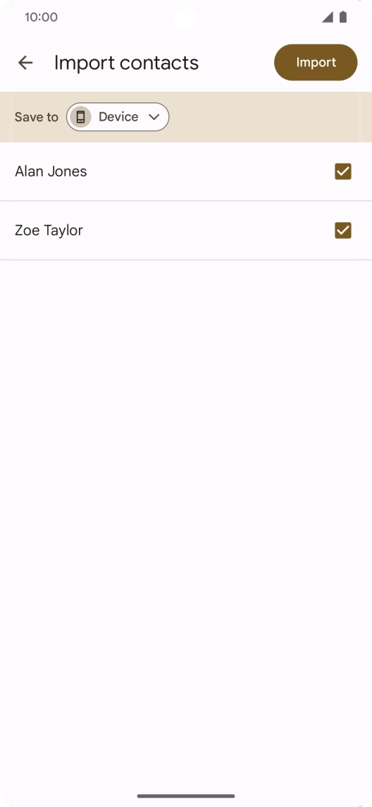 Press the fields next to the required contacts.