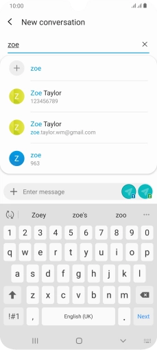 Press the required contact.