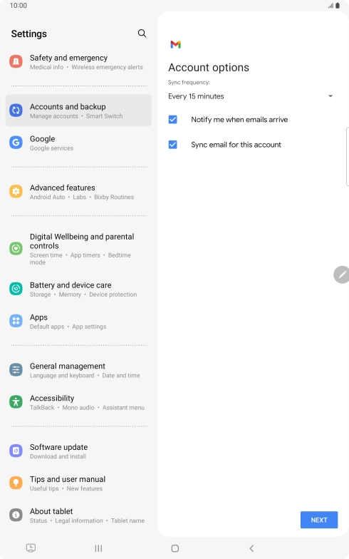 Press the drop down list below 