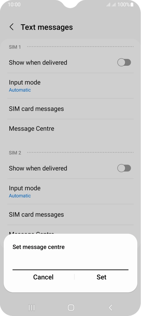 Key in +447958879879 and press Set.