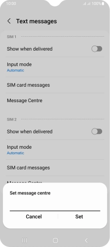 Key in +447958879879 and press Set.