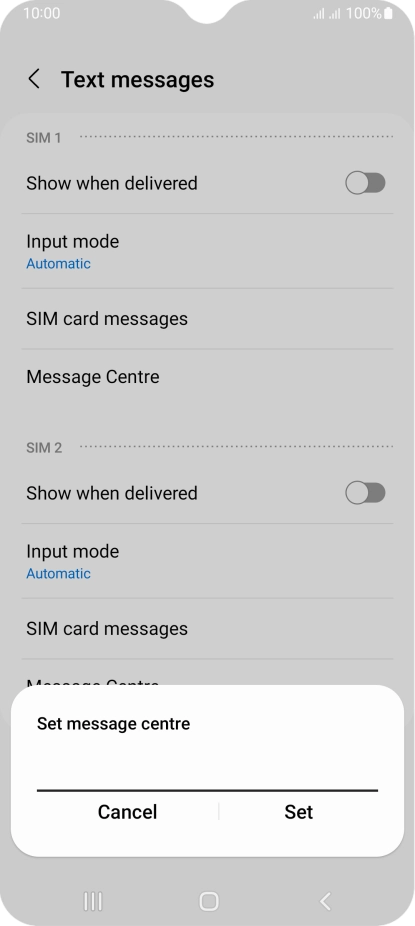 Key in +447958879879 and press Set.