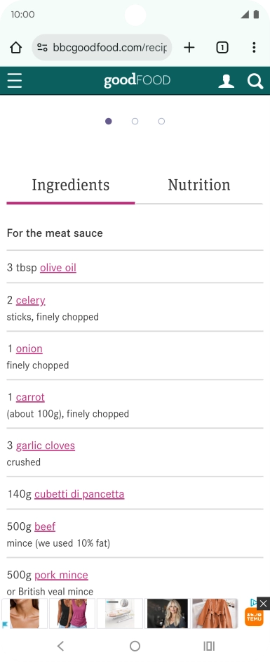 Go to the required screen.