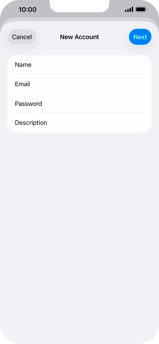 Press Description and key in the required name.