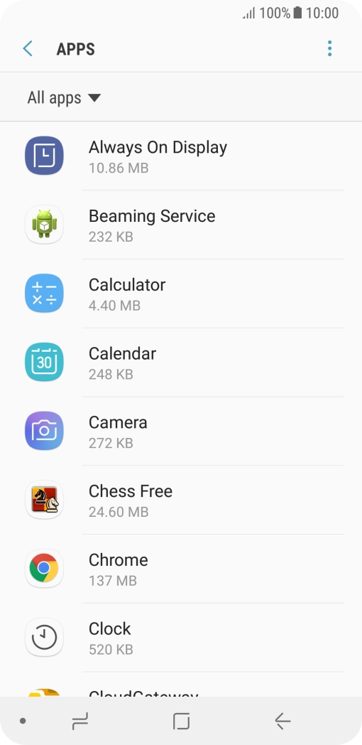 Press the required app.