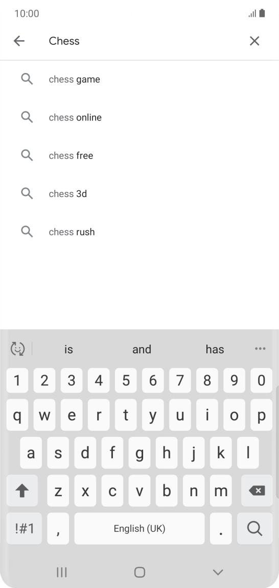 Key in the name or subject of the required app and press the search icon.