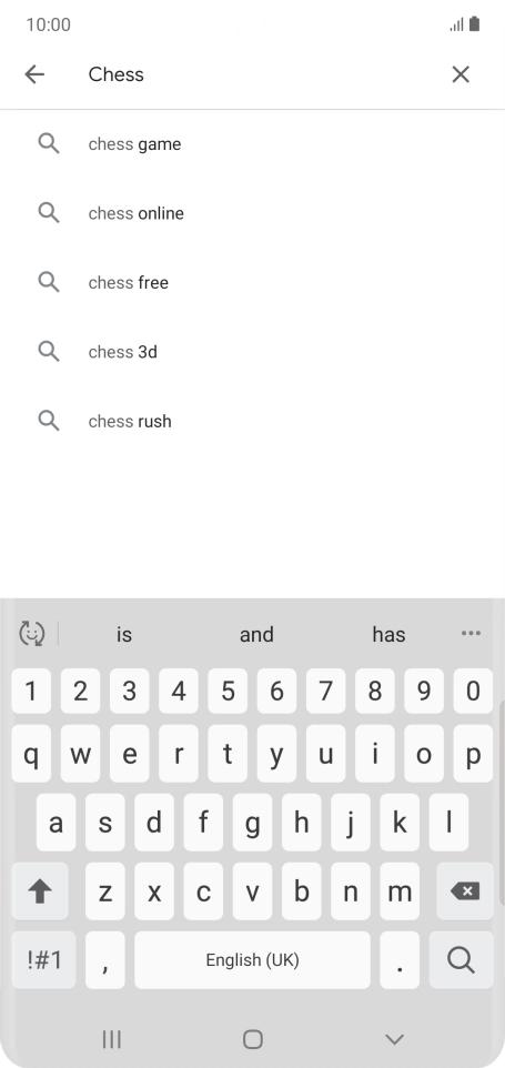 Key in the name or subject of the required app and press the search icon.