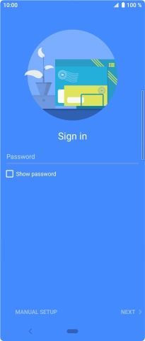 Press Password and key in the password for your email account.