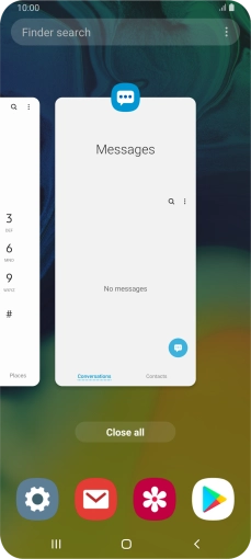 To end one running application, slide your finger upwards on the required application.