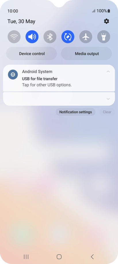 Press Tap for other USB options..