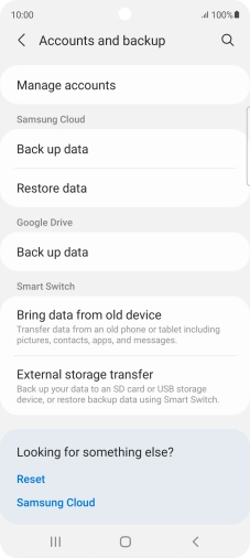 Press Manage accounts.