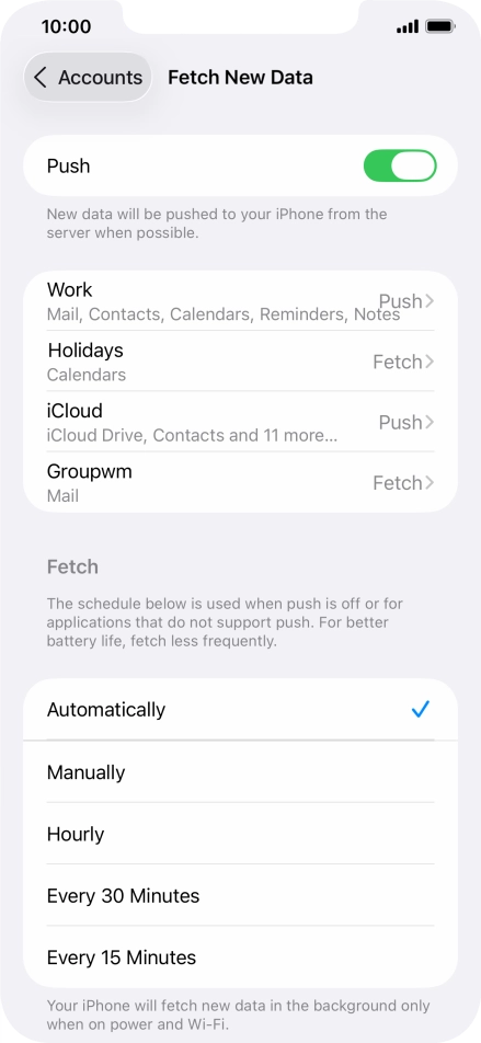 Press the indicator next to 