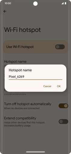Key in the required Wi-Fi hotspot name and press OK.