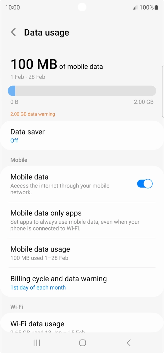 The total data usage is displayed.