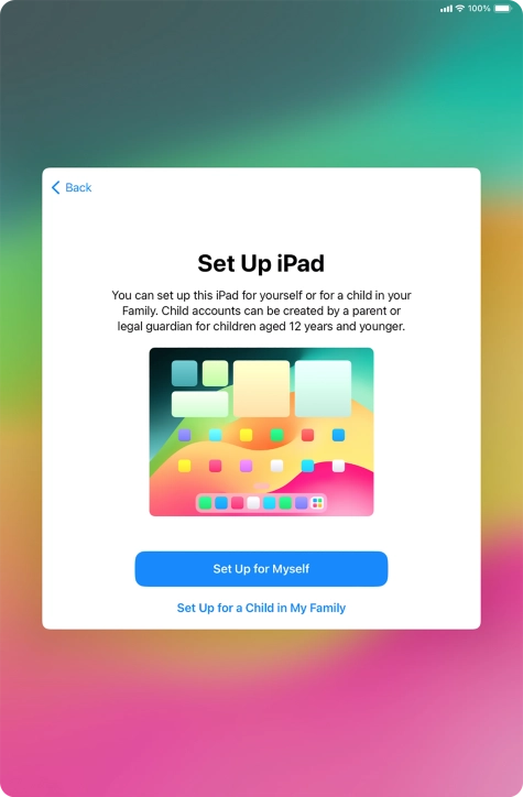 Press Set Up for Myself.