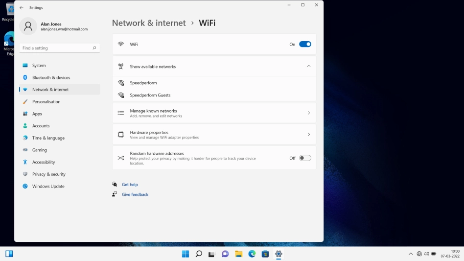 Click the required Wi-Fi network.