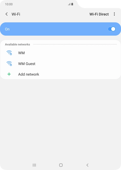 Press the required Wi-Fi network.