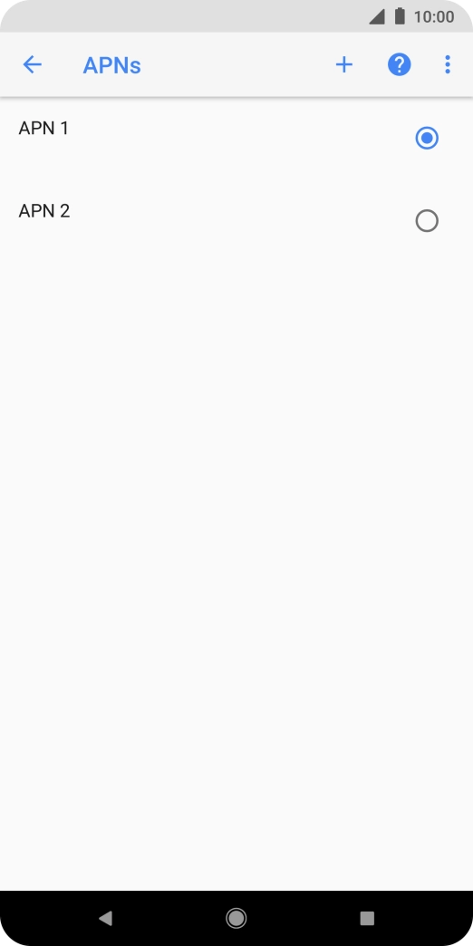 Press the field next to the data connection to activate it.