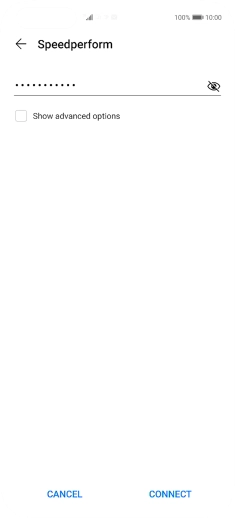 Key in the password for the Wi-Fi network and press CONNECT.