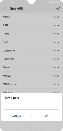 Key in 8080 and press OK.