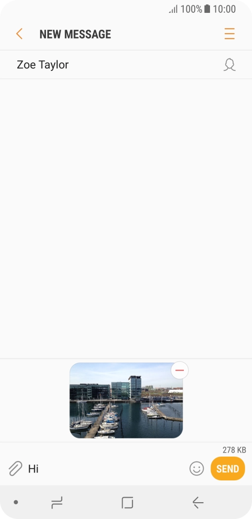 Press SEND when you've written your picture message.